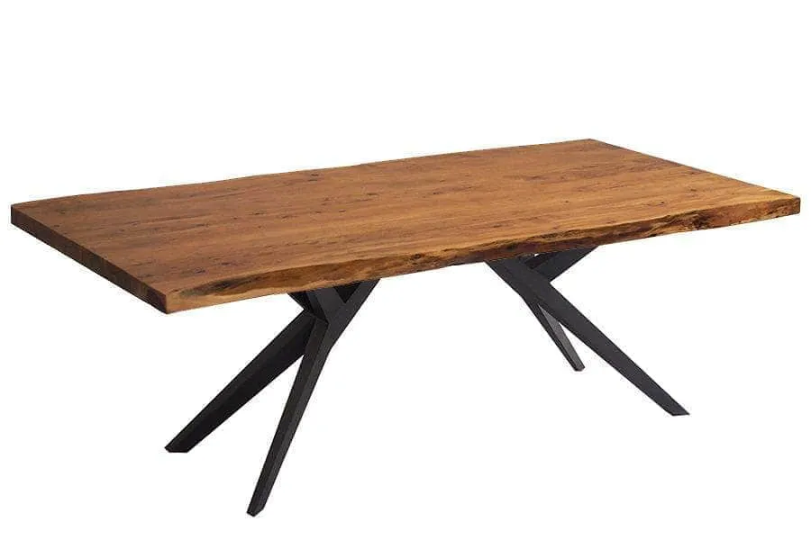 84" Live Edge Acacia Dining Table - Available in 8 Leg Styles