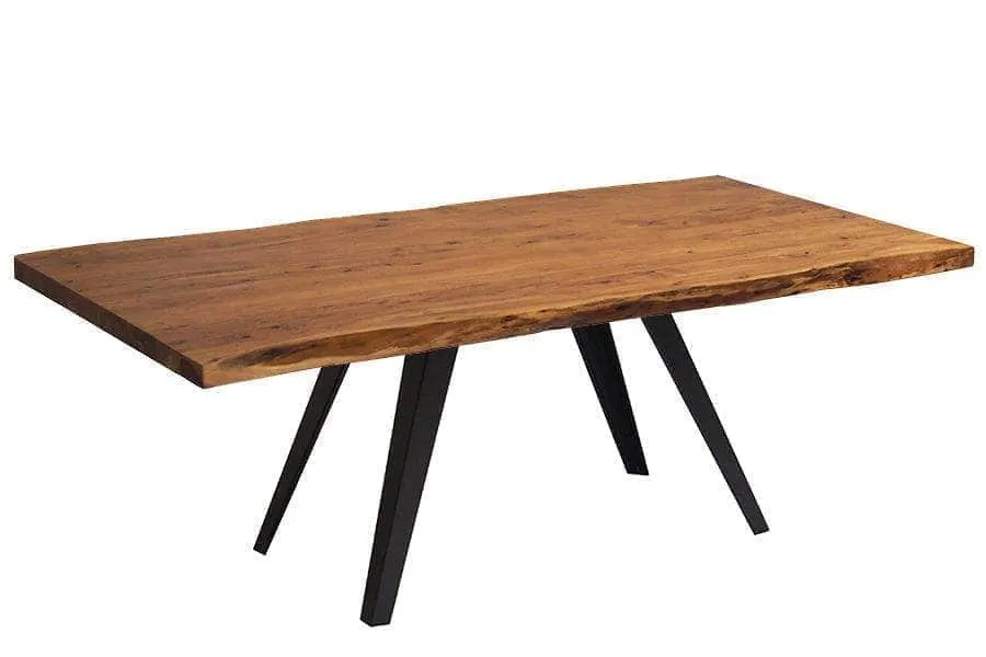 84" Live Edge Acacia Dining Table - Available in 8 Leg Styles