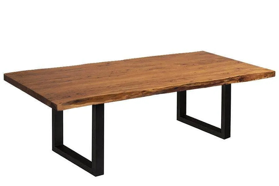 84" Live Edge Acacia Dining Table - Available in 8 Leg Styles