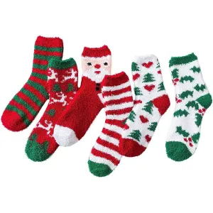 Christmas Prints Fuzzy Socks