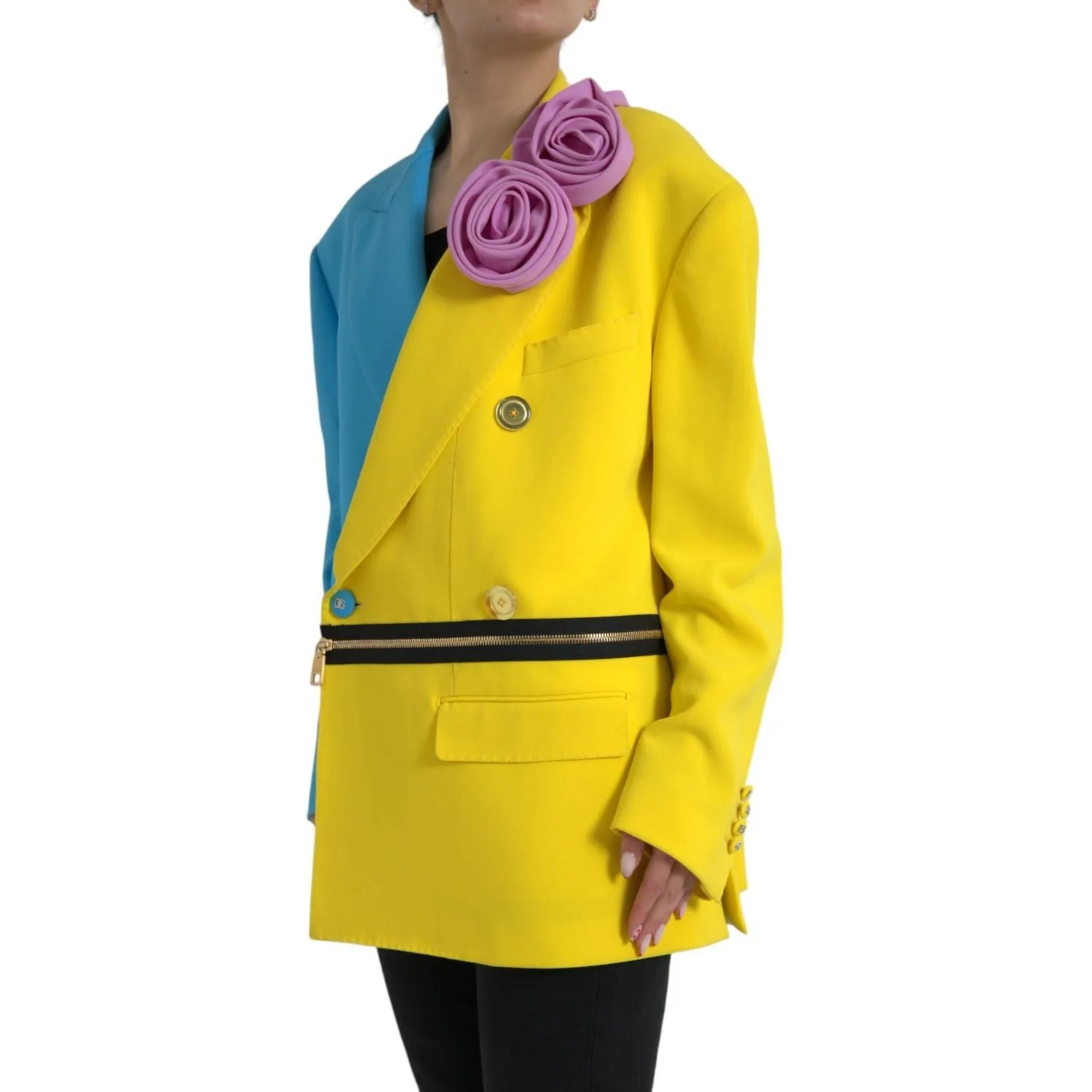 Dolce & Gabbana Multicolor Patchwork Trench Coat Jacket