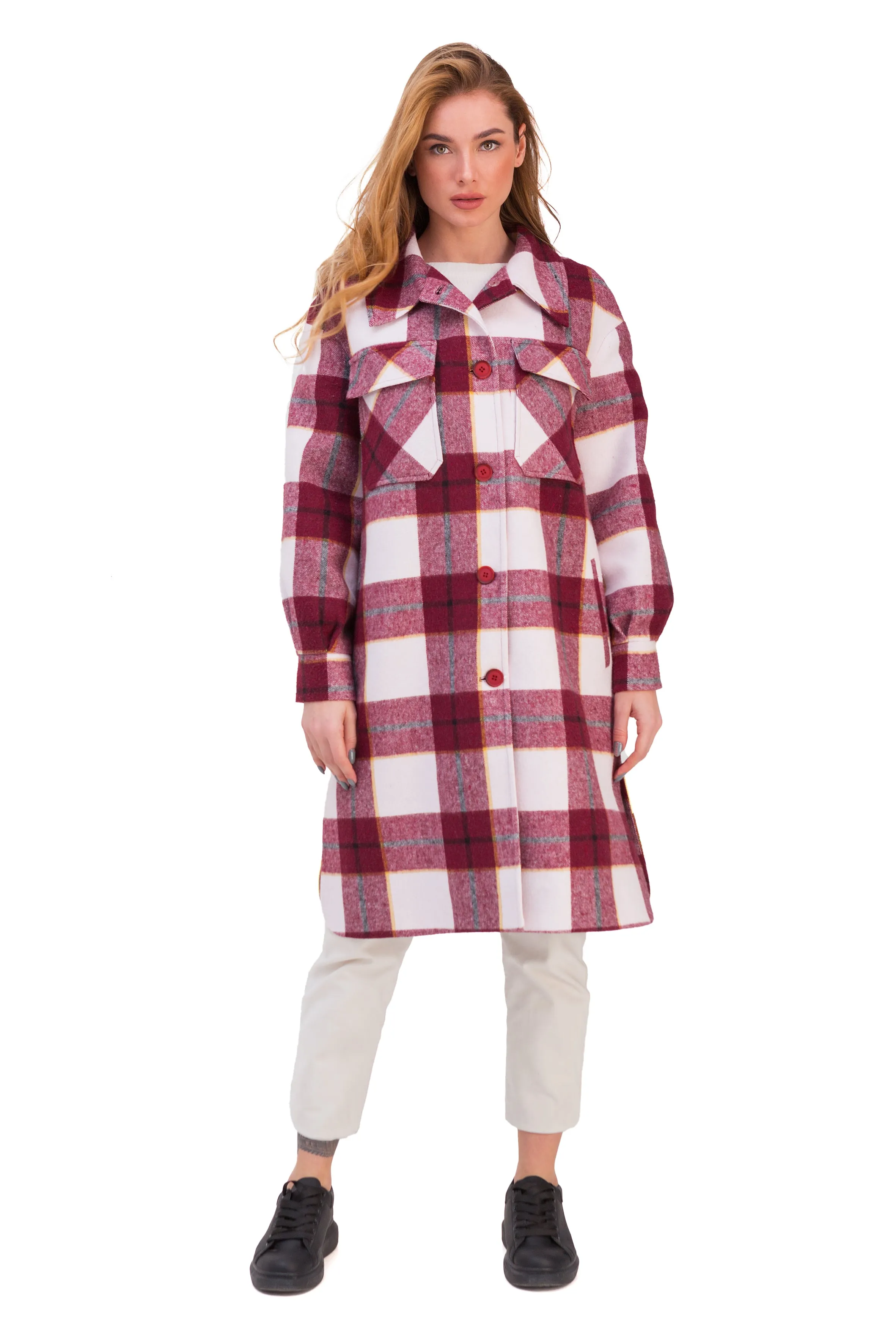 Eva Classic Wool Blend Shirt-Coat