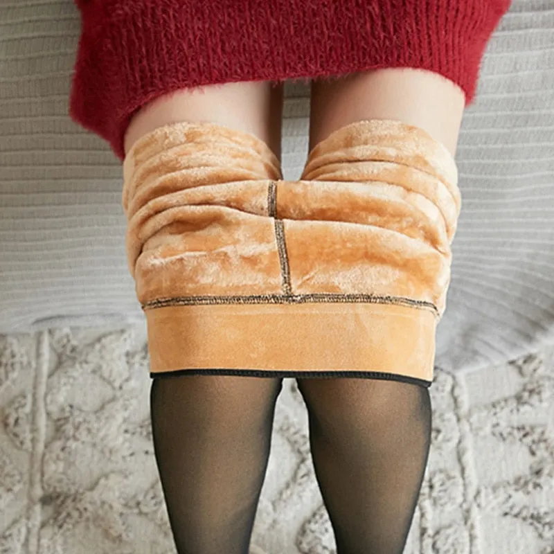 Flawless Legs Fake Translucent Warm Fleece Tights