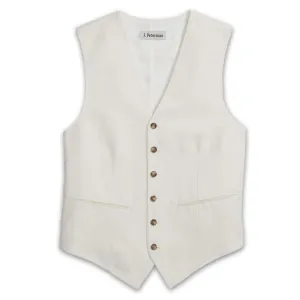 J. Peterman Men's Classic Fit Silk & Linen Vest in Cream