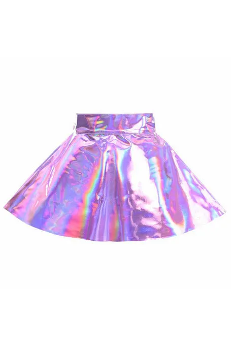 Lavender Holo Skater Skirt