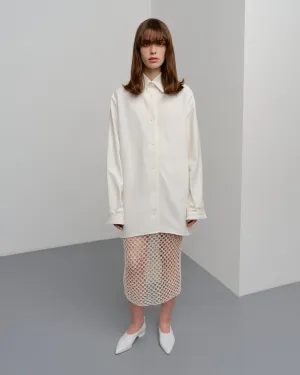 Long-line shirt - Milky White