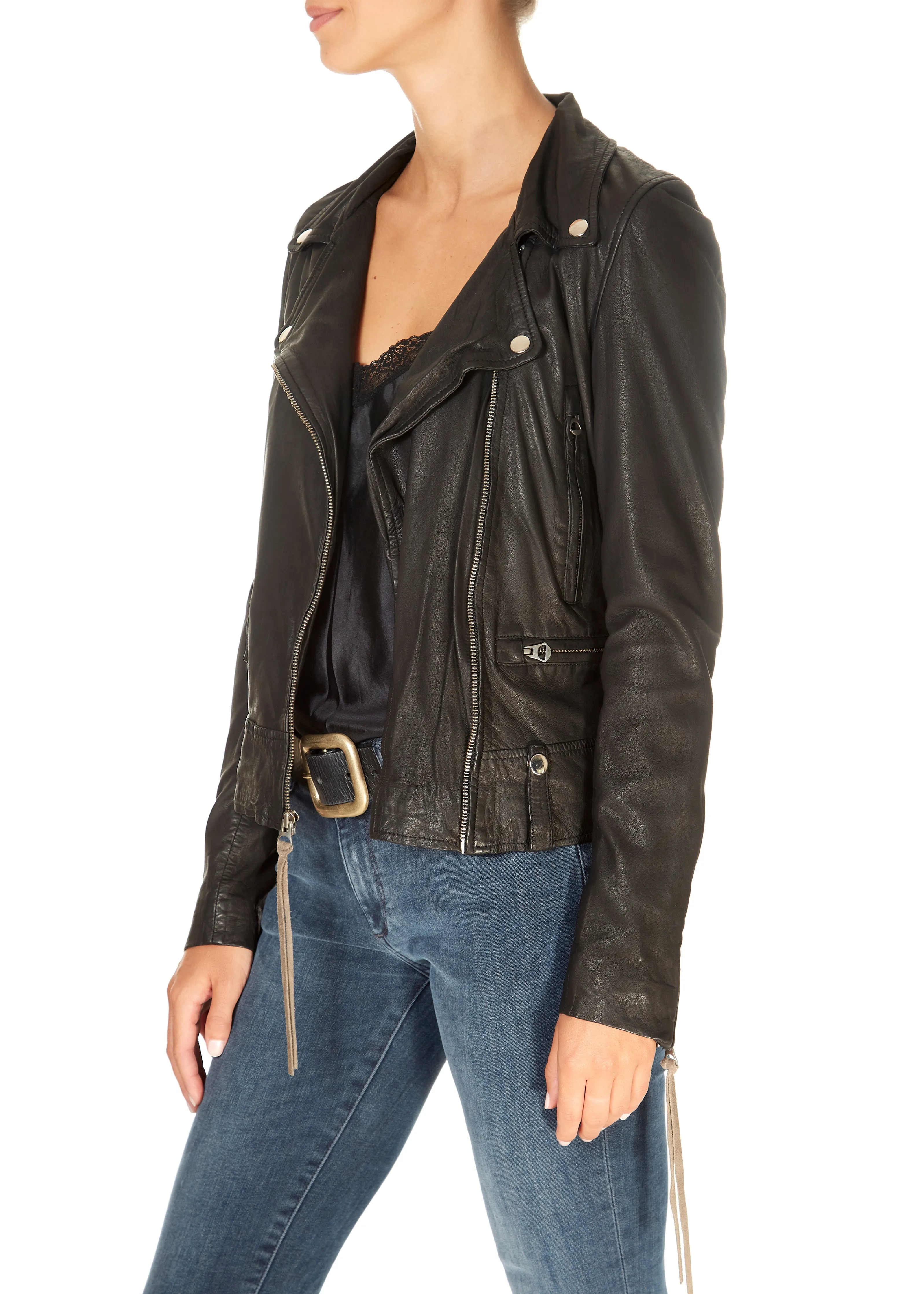 MDK Seattle 'Black Leather Biker Jacket'