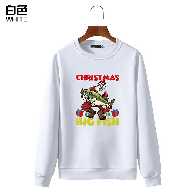 Men's Christmas Santa Printed Long Sleeve Sweatshirt