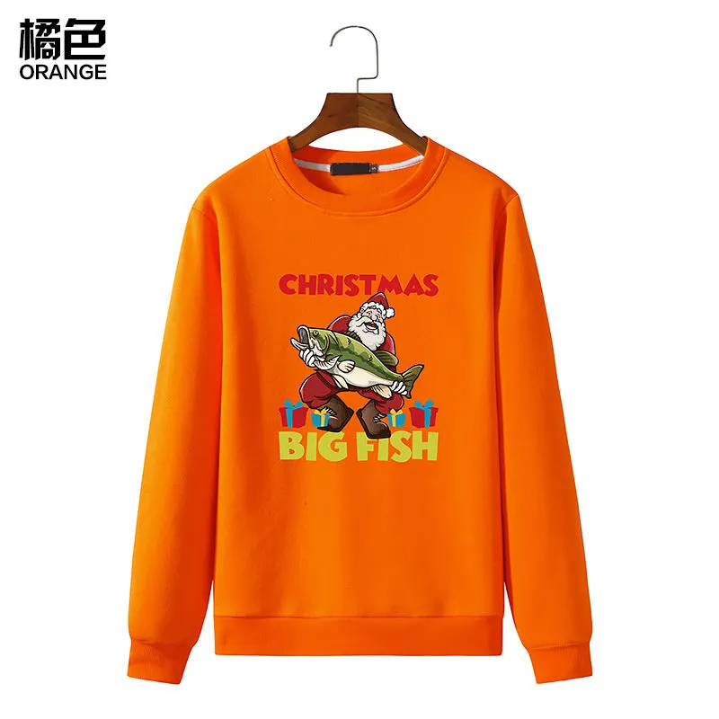 Men's Christmas Santa Printed Long Sleeve Sweatshirt