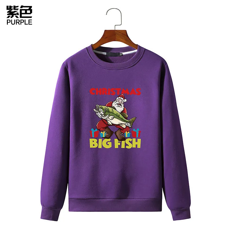 Men's Christmas Santa Printed Long Sleeve Sweatshirt