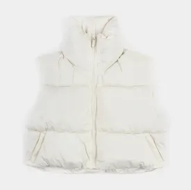 Nylon Puffer Womens Vest (White)