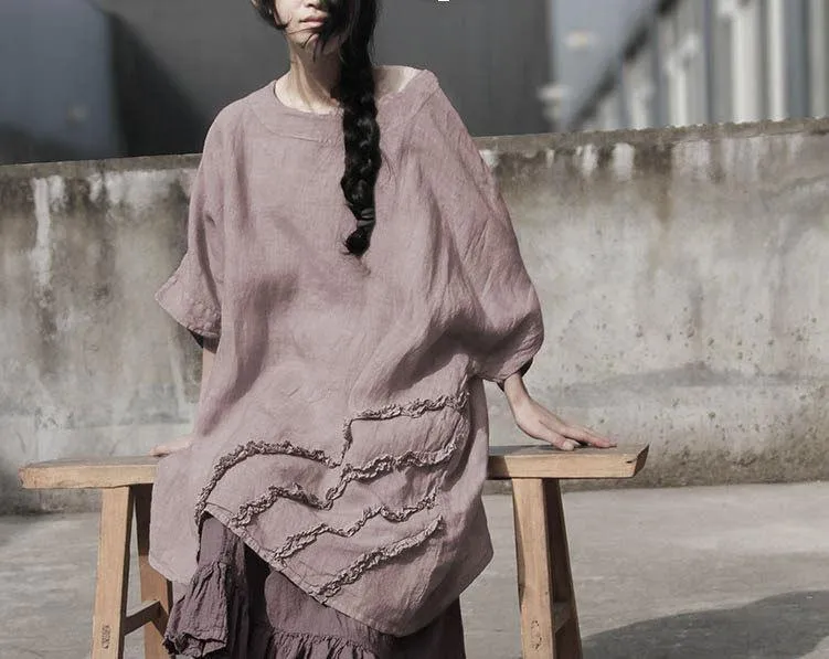 Oversized Casual Linen Shirt | Lotus