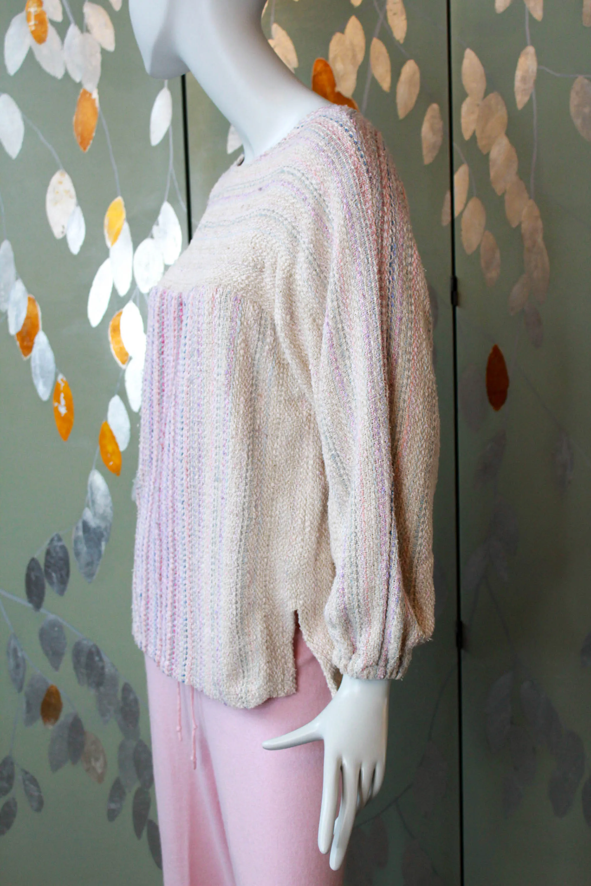 Pastel Hand Knit Sweater, Large