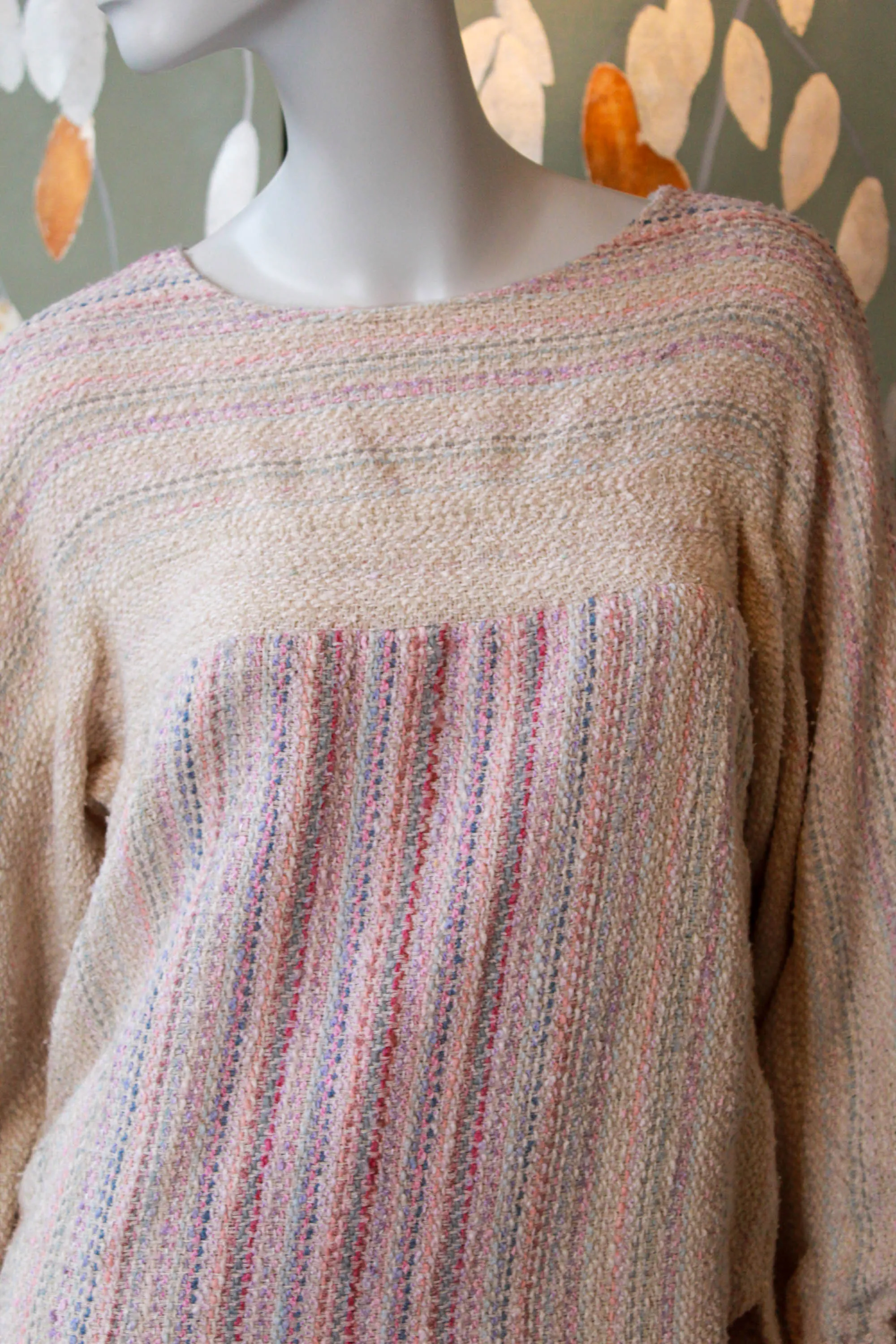 Pastel Hand Knit Sweater, Large