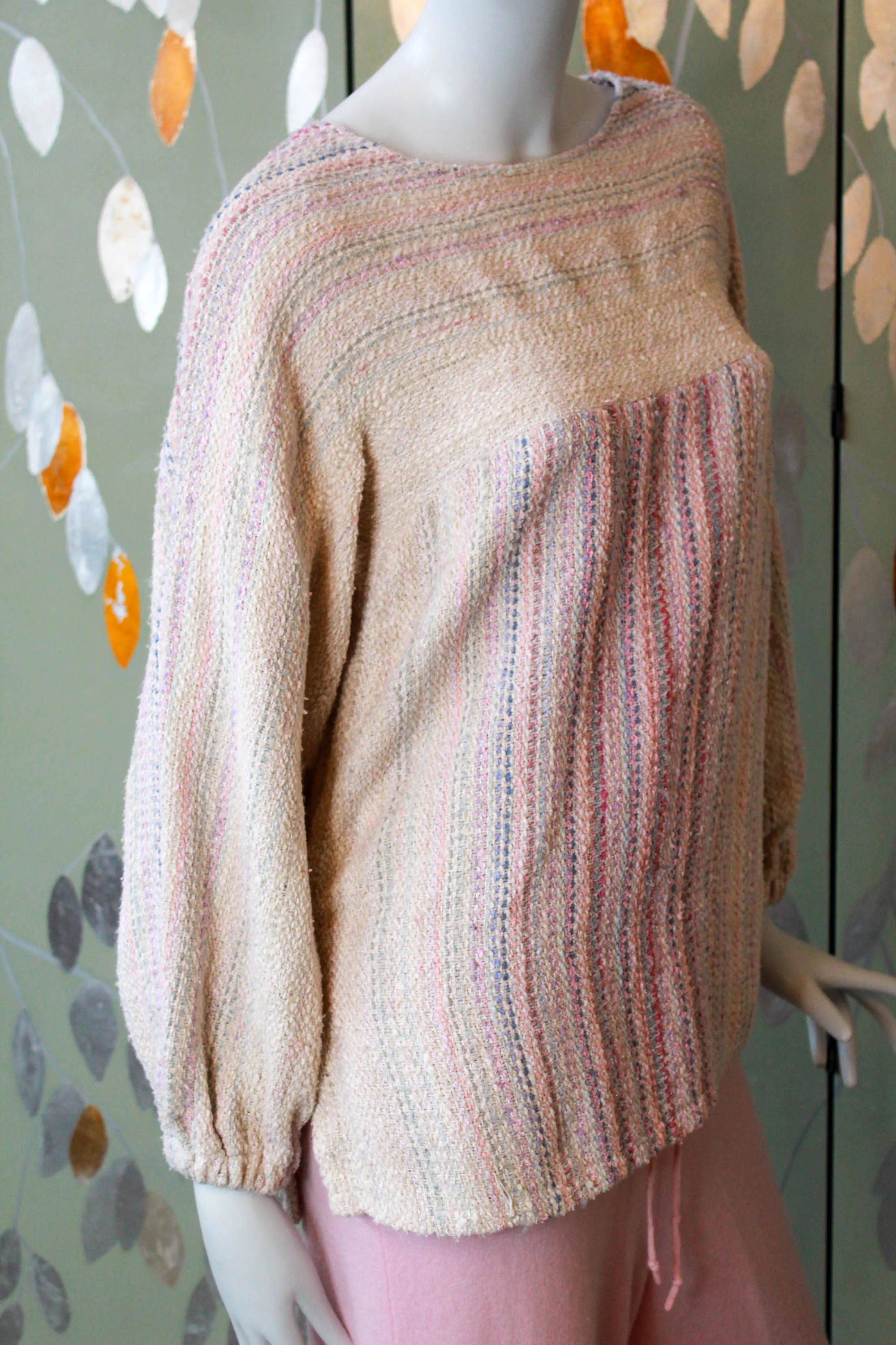 Pastel Hand Knit Sweater, Large