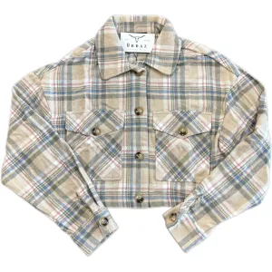 Plaid Print Jacket - Taupe