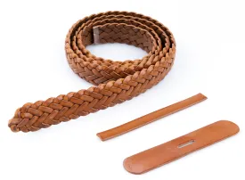 Premium Braided Leather Belt Kit (Natural Veg Tan) - 1.00" (28mm)